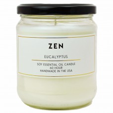 Bungalow Rose Zen Eucalyptus Essential Oil Soy Scented Jar Candle BAFO1010